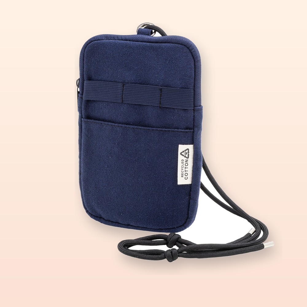 Borsa portacellulare a tracolla in canvas riciclato